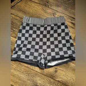 NWOT Black and White Checkered Shorts